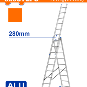 3-Section 5.9m Aluminum Extension Ladder (150kg Capacity)