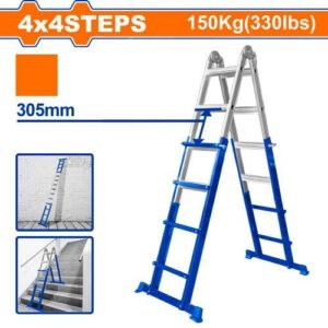 4x4 Steel & Aluminium Hybrid Ladder – 4.46m, 4 A-Frame Heights, 150kg