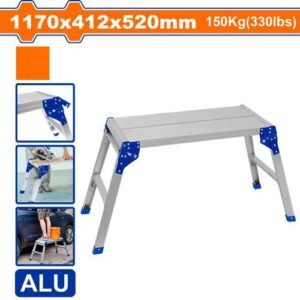 Aluminium Working Platform Step – 76x30cm Deck, 520mm Height, 150kg