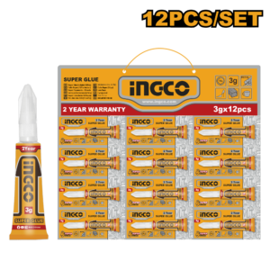 12-Pack 3g Super Glue - 10sec Cyanoacrylate, Clear 100% Purity, 2-Year, Blister Card