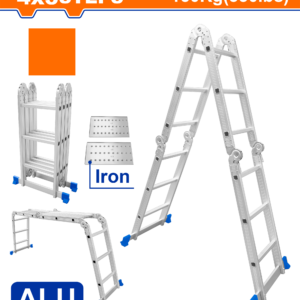 4x4 Pro Aluminium Multi-Ladder – 4.75m Extended, 228cm A-Frame, 130cm Scaffold