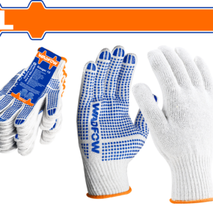 Size 10 (XL) PVC-Dotted Cotton Gloves – 10G, 54g/pr, Enhanced Grip