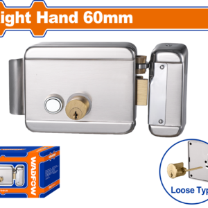Electric Rim Lock – 60mm Backset, 12V DC, Right-Hand, Brass Cylinder & Latch