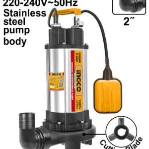 2HP Heavy-Duty Dirty Water Submersible Pump with Cutter