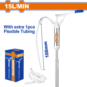 15L/min Hand Oil Transfer Pump - 127cm Carbon Steel/Aluminum, Chrome Tube, Color Box