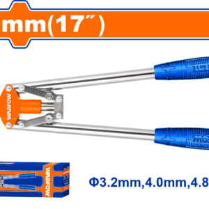 17" Long-Reach Hand Riveter - 3.2-4.8mm, Steel/Aluminum Rubber Grip, Color Box