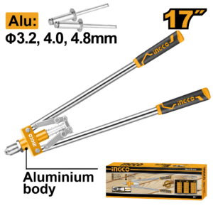 17" Professional Hand Riveter P1C20 - 3.2-4.8mm, Rubber Grip, Color Box
