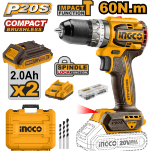 20V Brushless Cordless Impact Drill Combo Kit with 47 Accessories