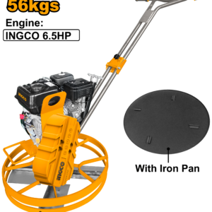 24" Gasoline Power Trowel – 6.5HP, 56kg, 4-Blade 23x12cm, Includes Pan