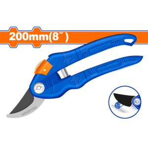 8" Bypass Pruning Shears – 55# Carbon Steel Blade, Metal Frame, PP Grip