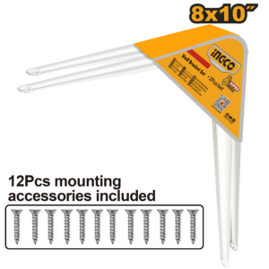 12"x14" Heavy Shelf Brackets – 1.2mm, 30kg/Pair, White