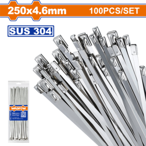 300mm x 4.6mm Stainless Cable Ties – 100/Set, 304 SS, Self-Locking