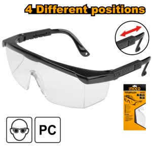 Adjustable Temple Safety Glasses with Flank Protection