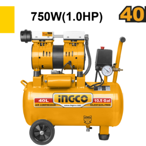 40L Silent Oil-Free Air Compressor – 750W/1HP Copper Motor, 60dB, 1440rpm, 8bar Max