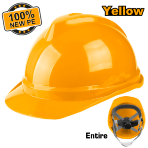 Yellow Ratchet Safety Helmet – Ind C20, Ribbon Suspension, V-Reinforcement, 380g