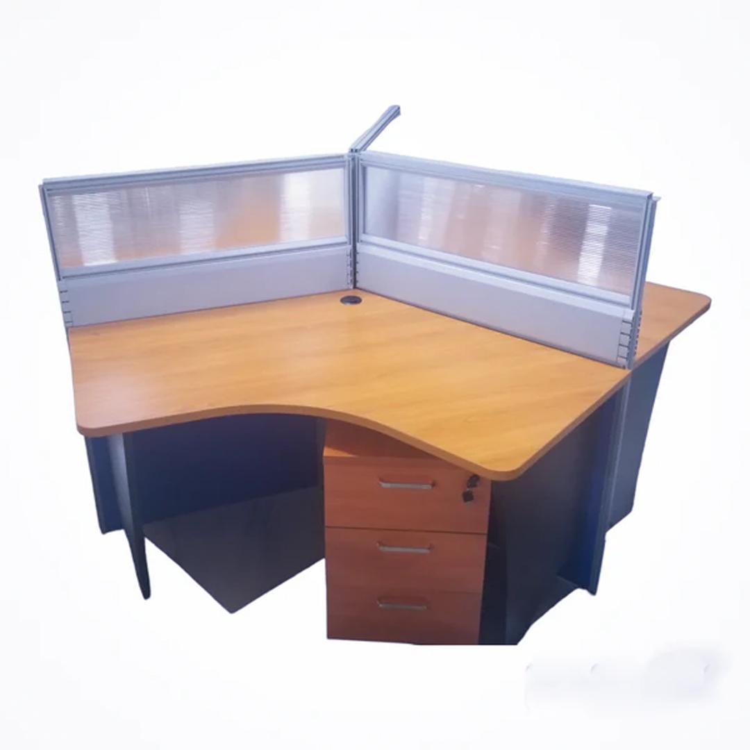 3-Person Workstation with Drawers (Smart Collaborative Desk Setup)