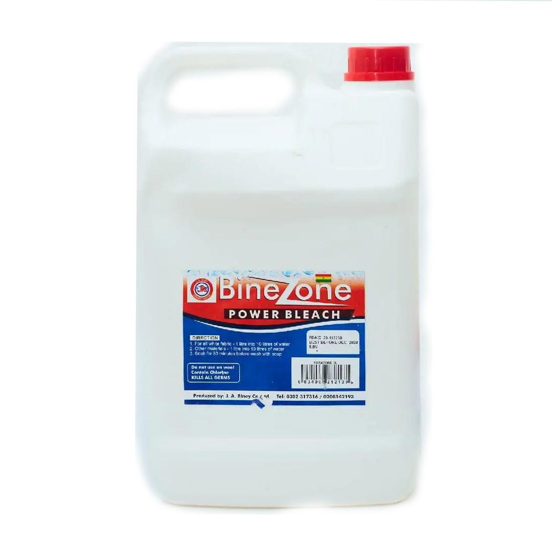 Bine Power Zone Bleach – 5L x 2 | Thick Formula for Laundry Whitening, Bathroom & Floor Disinfection