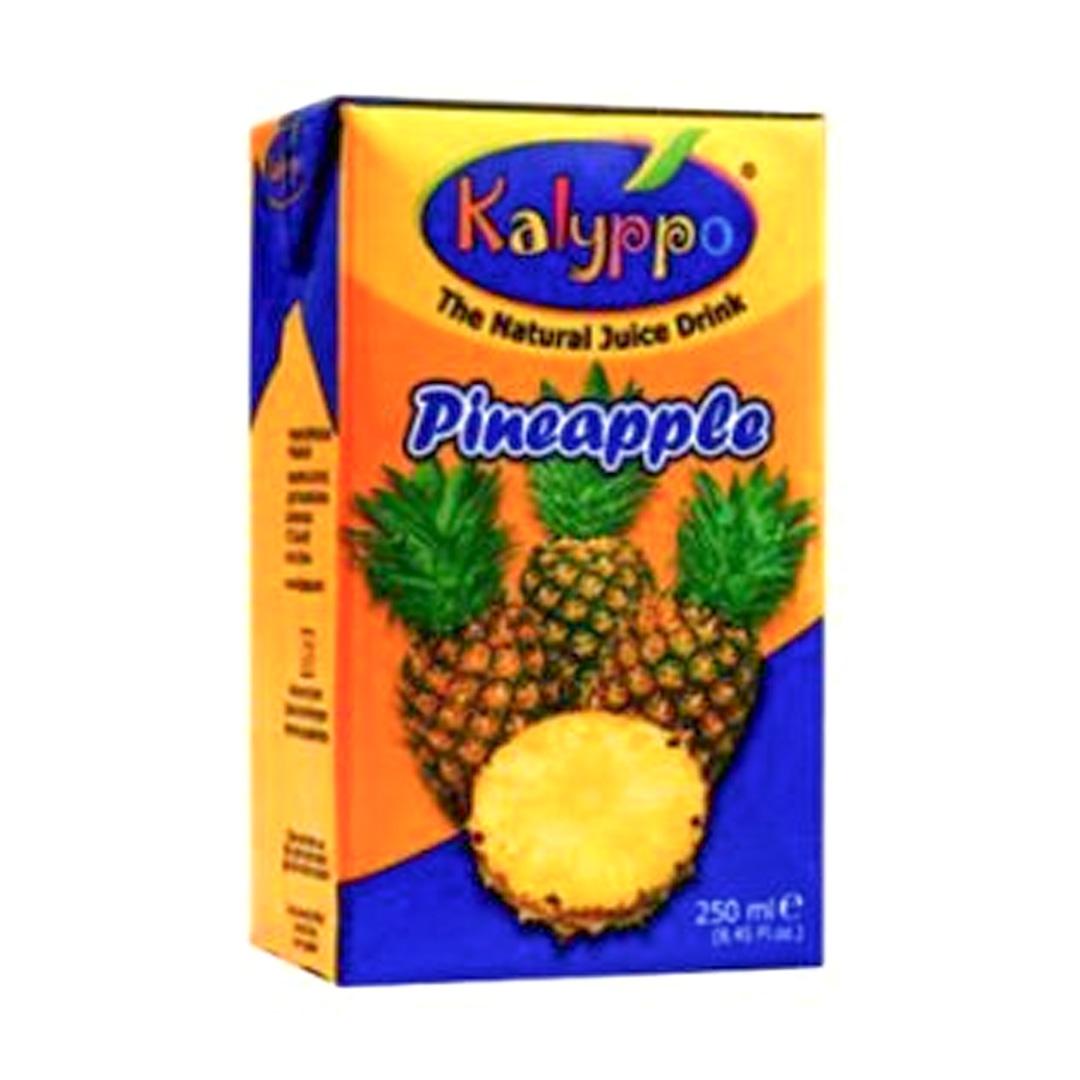 Kalyppo Pineapple Juice – 250ml x 24 Packs | Tropical Fruit Drink for Kids & Family Refreshment
