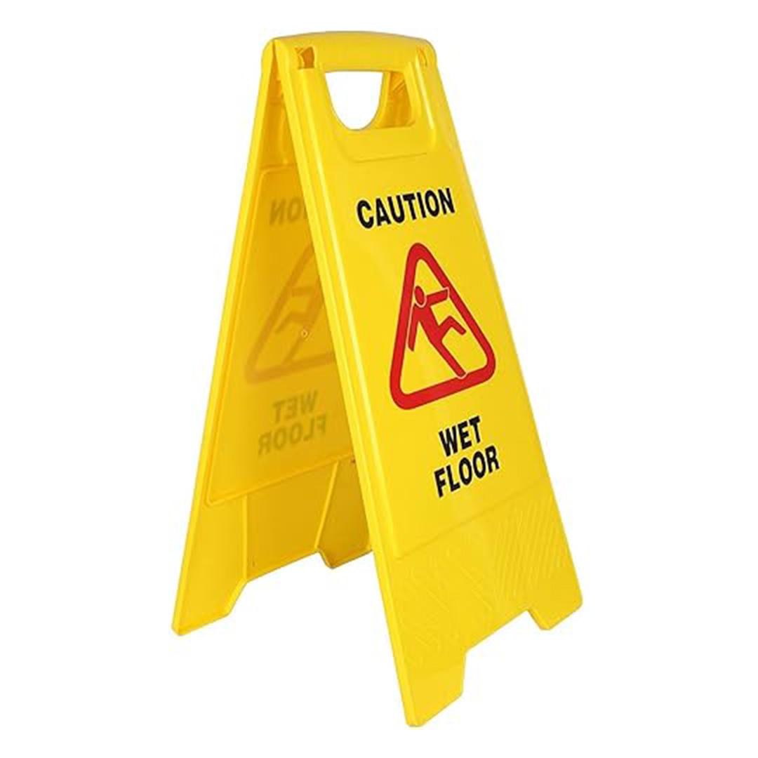 Wet Floor Caution Safety Sign – 2-Sided, 550g | High-Visibility Yellow Warning Sign for Public & Workplace Safety