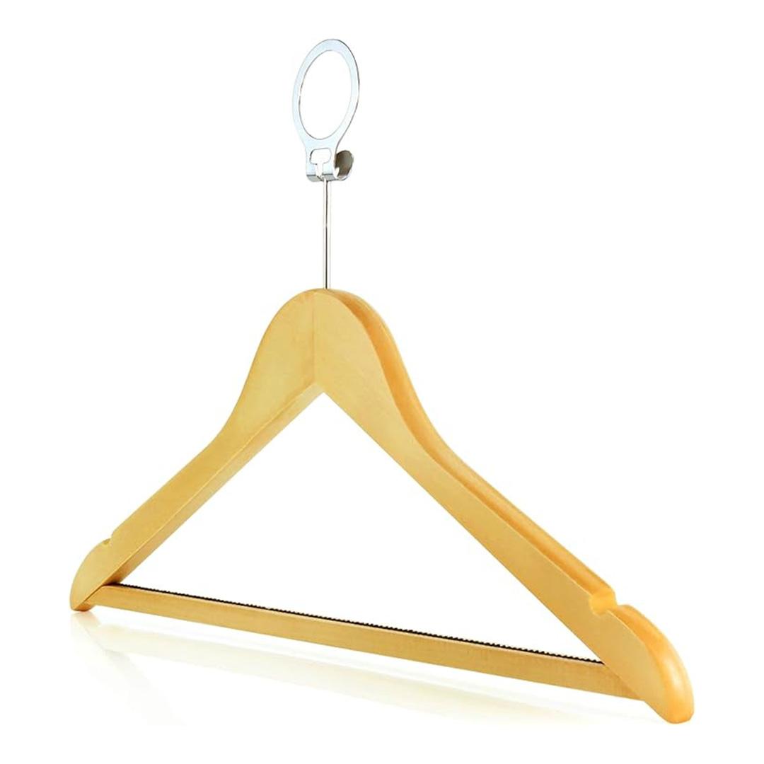 Wooden Anti-Theft Hanger – Secure Display Hanger with Tamper-Proof Hook | Ideal for Retail, Hospitality & Home Use (1 Pack)