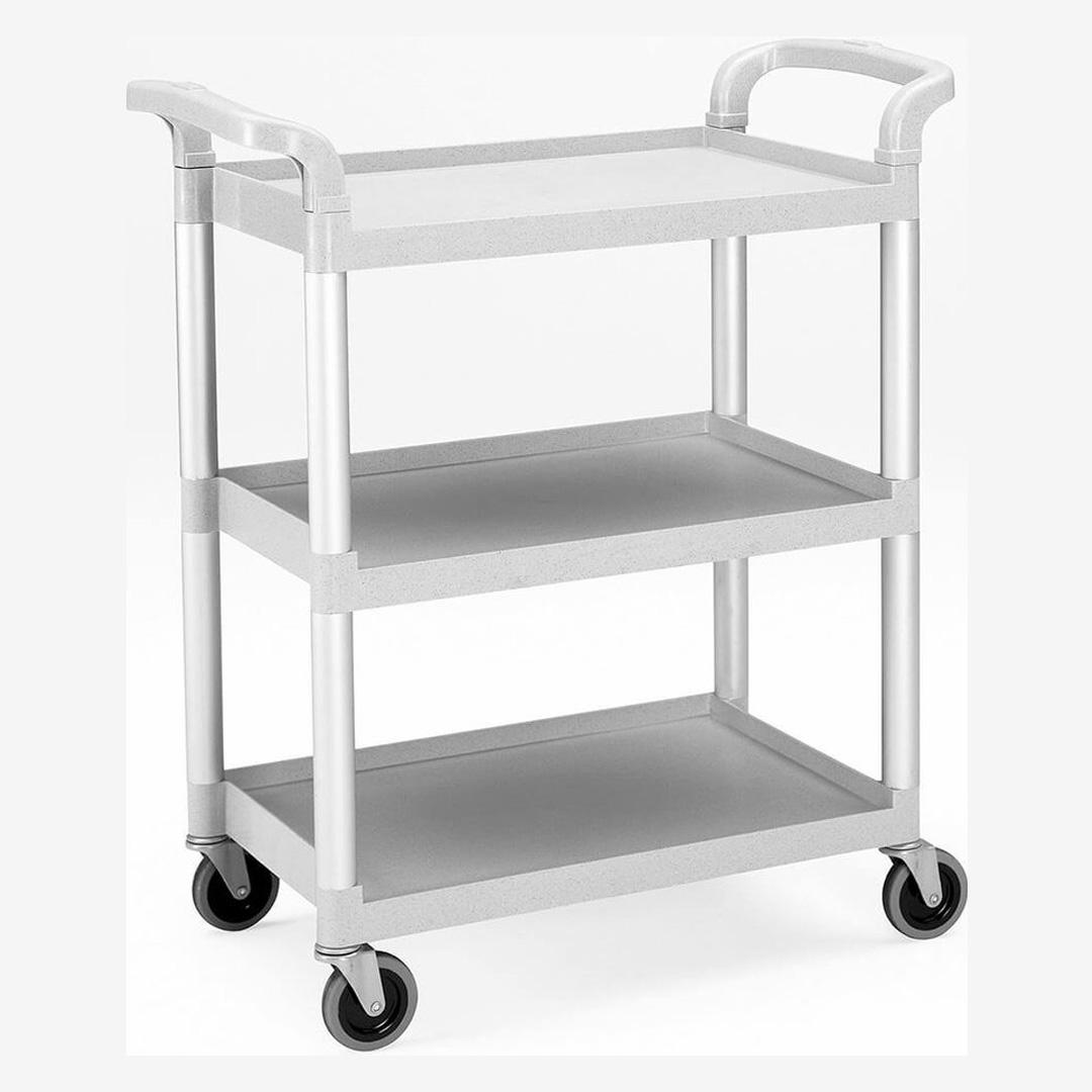 Multi-Layer Plastic Service Cart – Mobile Utility Trolley for Hotels, Restaurants, Offices & Home Use (1 Pack)
