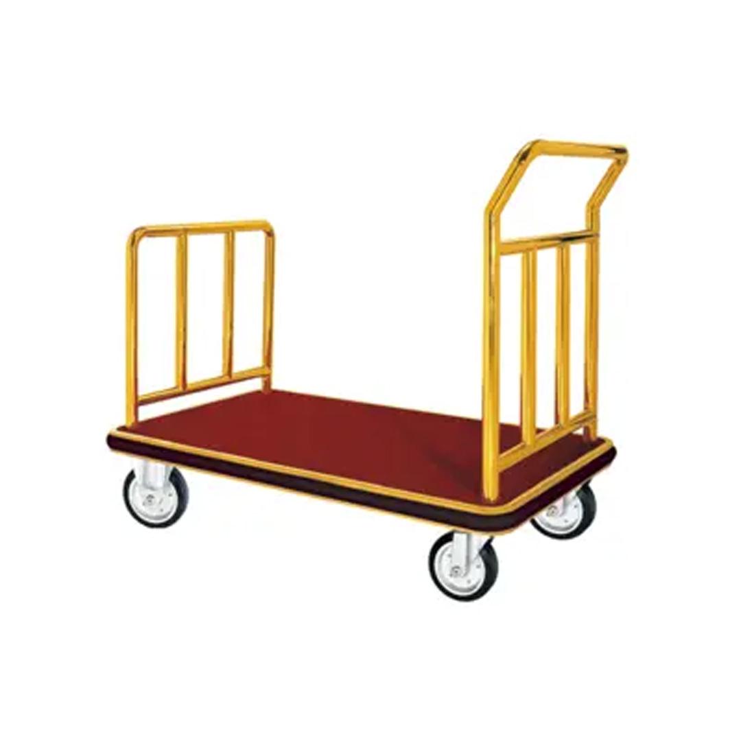 Golden Luggage Trolley – 38mm Frame | Heavy-Duty, Stylish Transport Cart for Hotels, Airports & Commercial Use