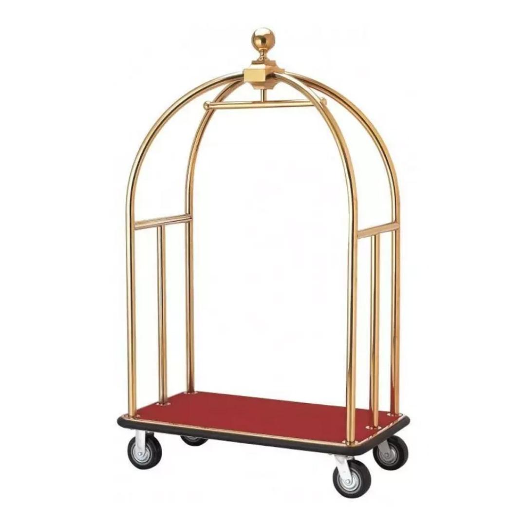 Golden Luggage Cart – 51mm Frame | Foldable, Heavy-Duty Travel Trolley for Hotels, Events & Personal Use