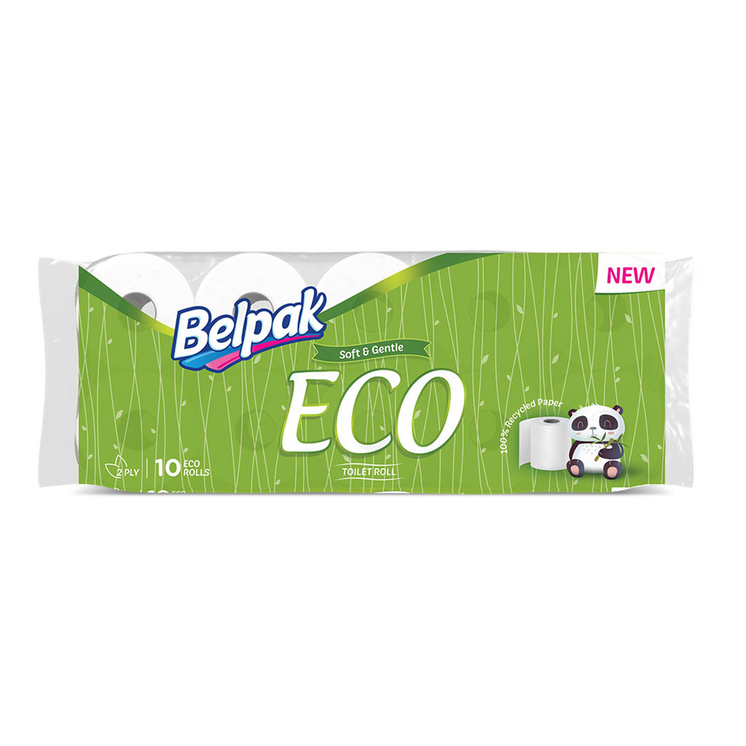 Belpak ECO Toilet Roll – 60 Pack (6 × 10) | Eco-Friendly, Soft, Recycled Bathroom Tissue