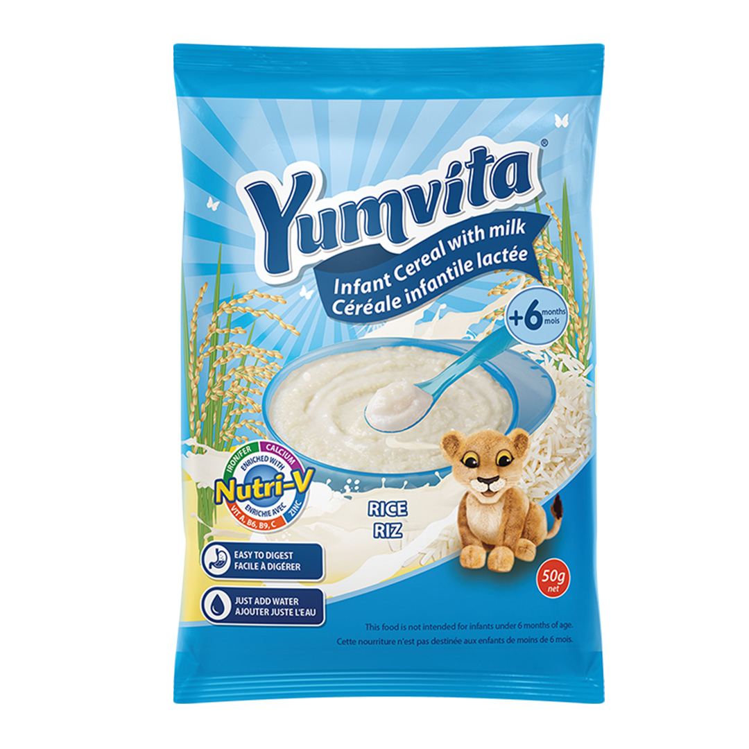 Yumvita Rice Cereal Sachet – 50g (80 Pack) | Convenient & Nutritious Breakfast Made Easy