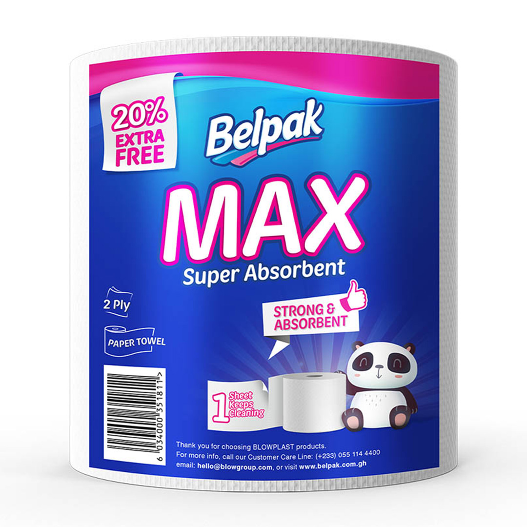 Belpak Max Paper Towel – Big (6 Pack) | Heavy-Duty Cleaning Power for Your Home or Business