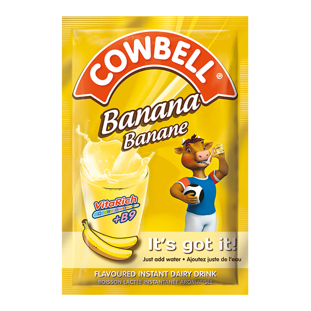 Cowbell Banana Powdered Milk Sachet – 35g (100 Pack) | Creamy Banana-Flavored Goodness Anytime