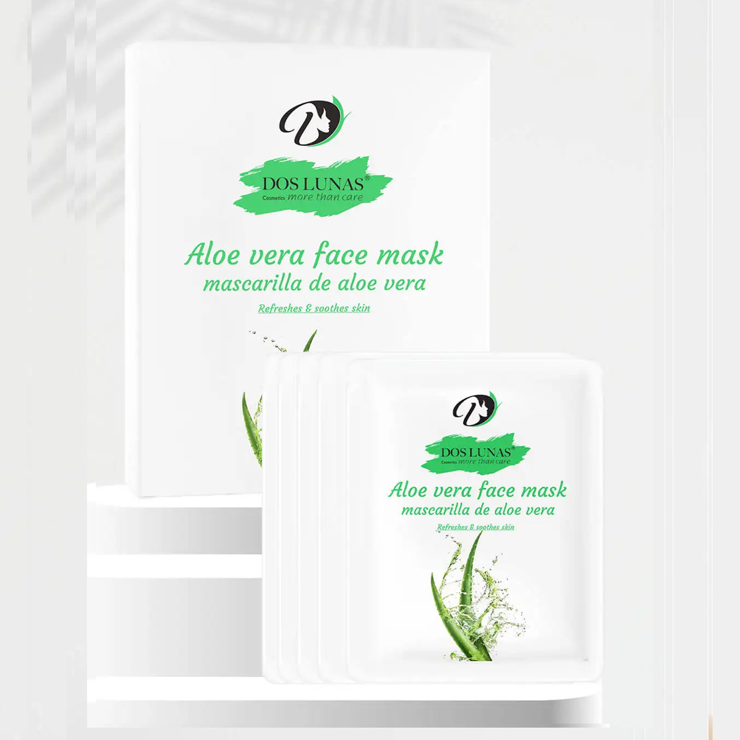 Doslunas Face Mask Aloe Vera – 25g (12 Pack) | Soothing Skin Relief with Natural Aloe Vera