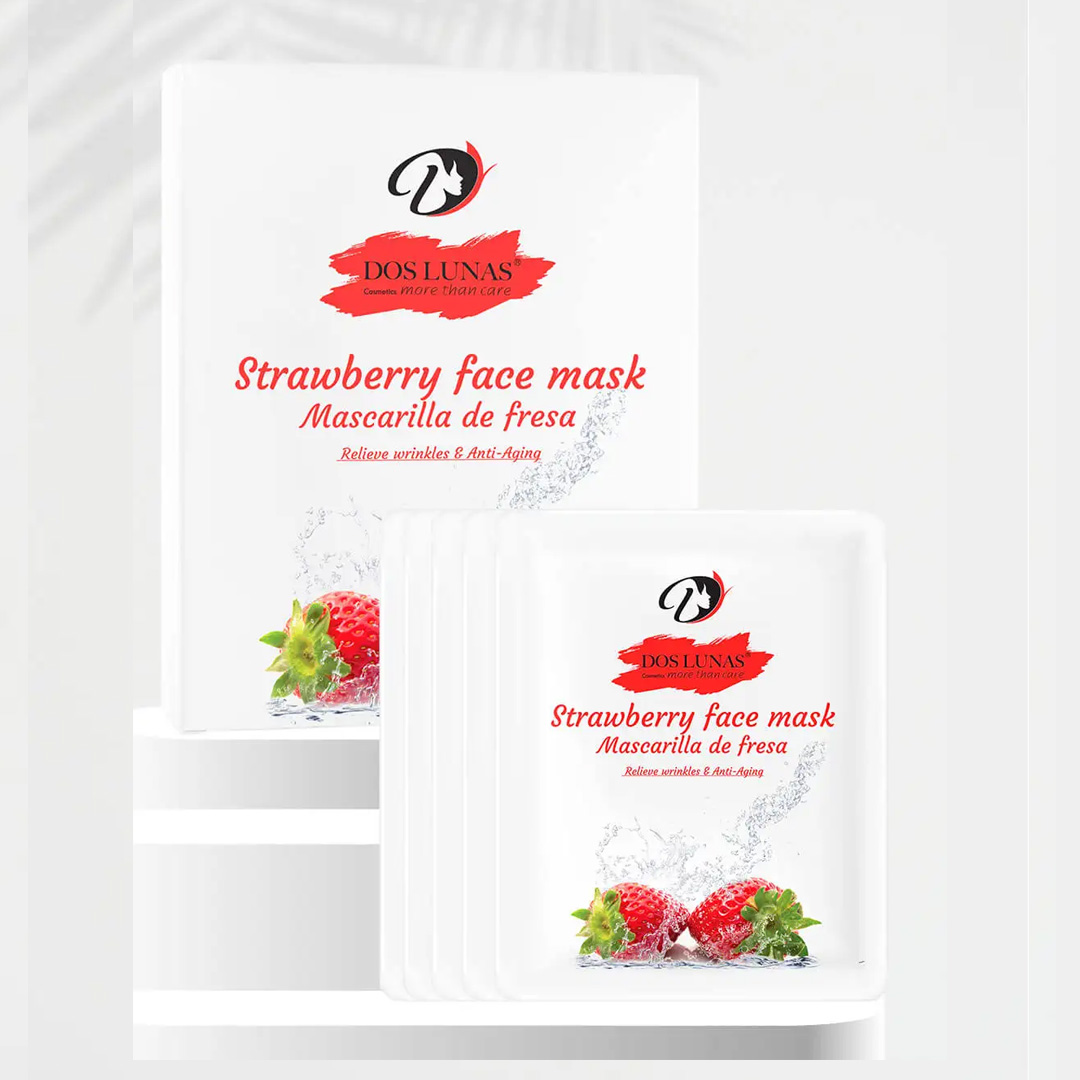 Doslunas Face Mask Strawberry – 25g (12 Pack) | Radiant Glow with Antioxidant-Rich Strawberry Care