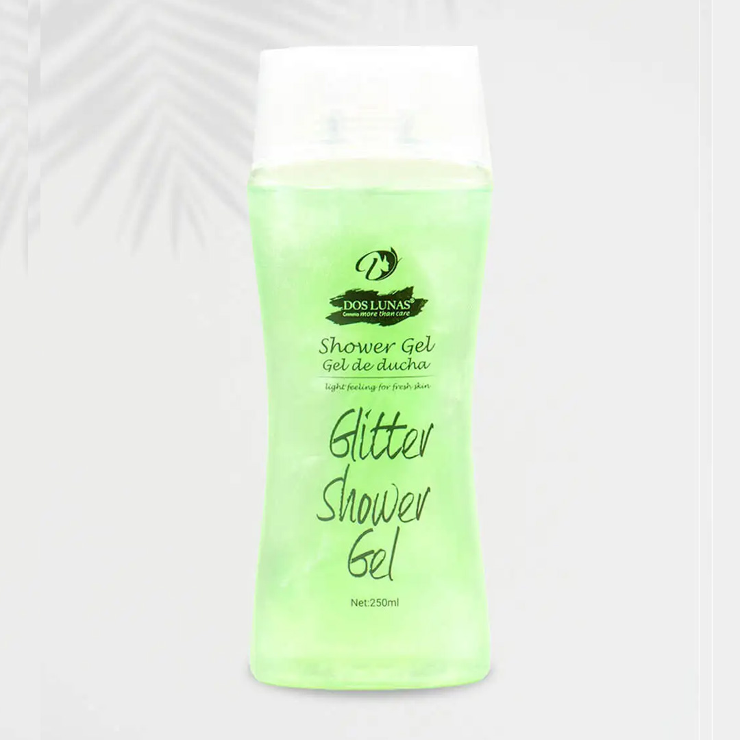 Doslunas Shower Gel Glitter Green – 250ml (12 Pack) | Sparkle, Refresh & Rejuvenate Your Skin