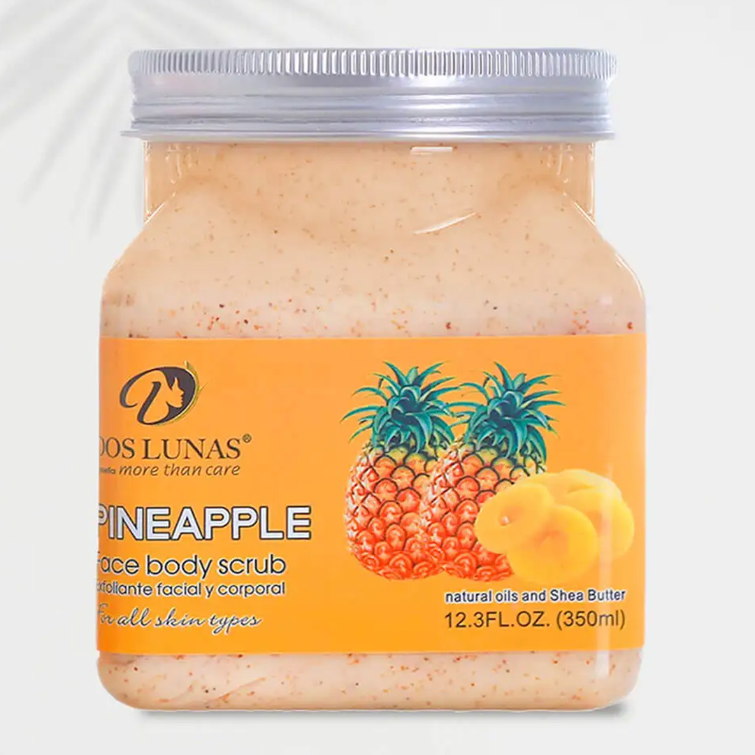 Doslunas Face & Body Scrub Pineapple – 350ml (12 Pack) | Tropical & Invigorating Skincare Delight