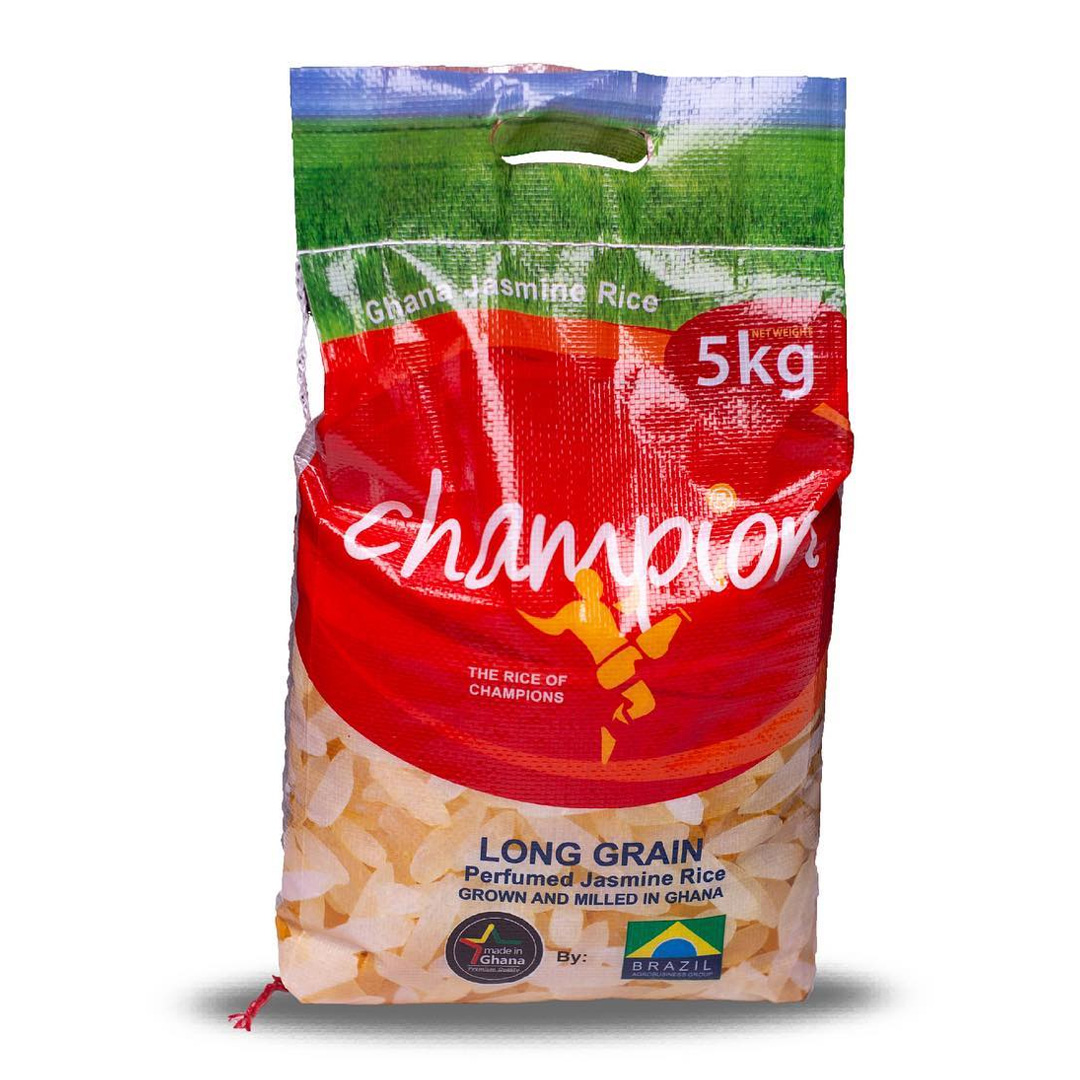 Champion Long Grain Jasmine Rice – 25kg (1 Pack) | Premium Ghana-Grown Quality for Every Kitchen