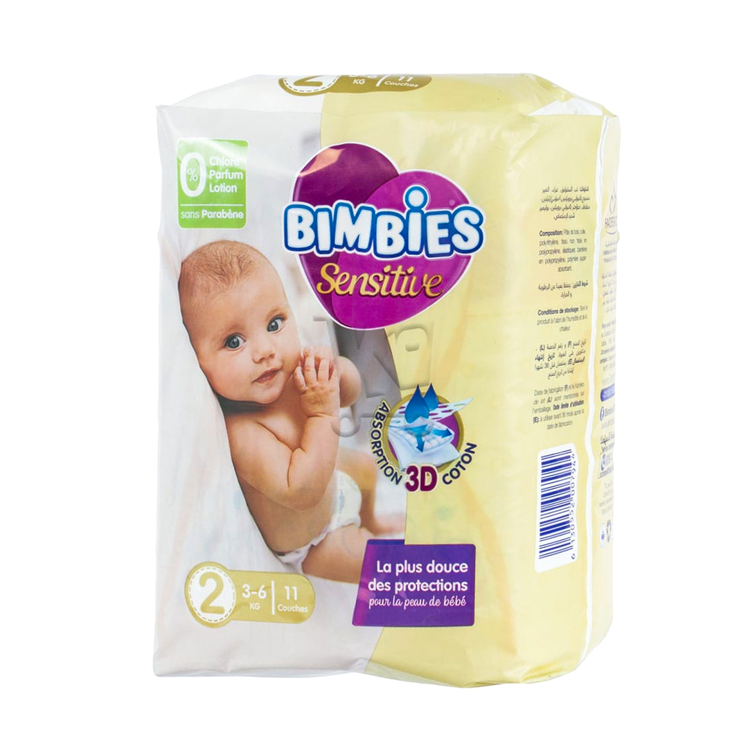 Bimbies Sensitive Comfort Baby Diapers – Medium (10 Pack) | Gentle Protection for Delicate Skin