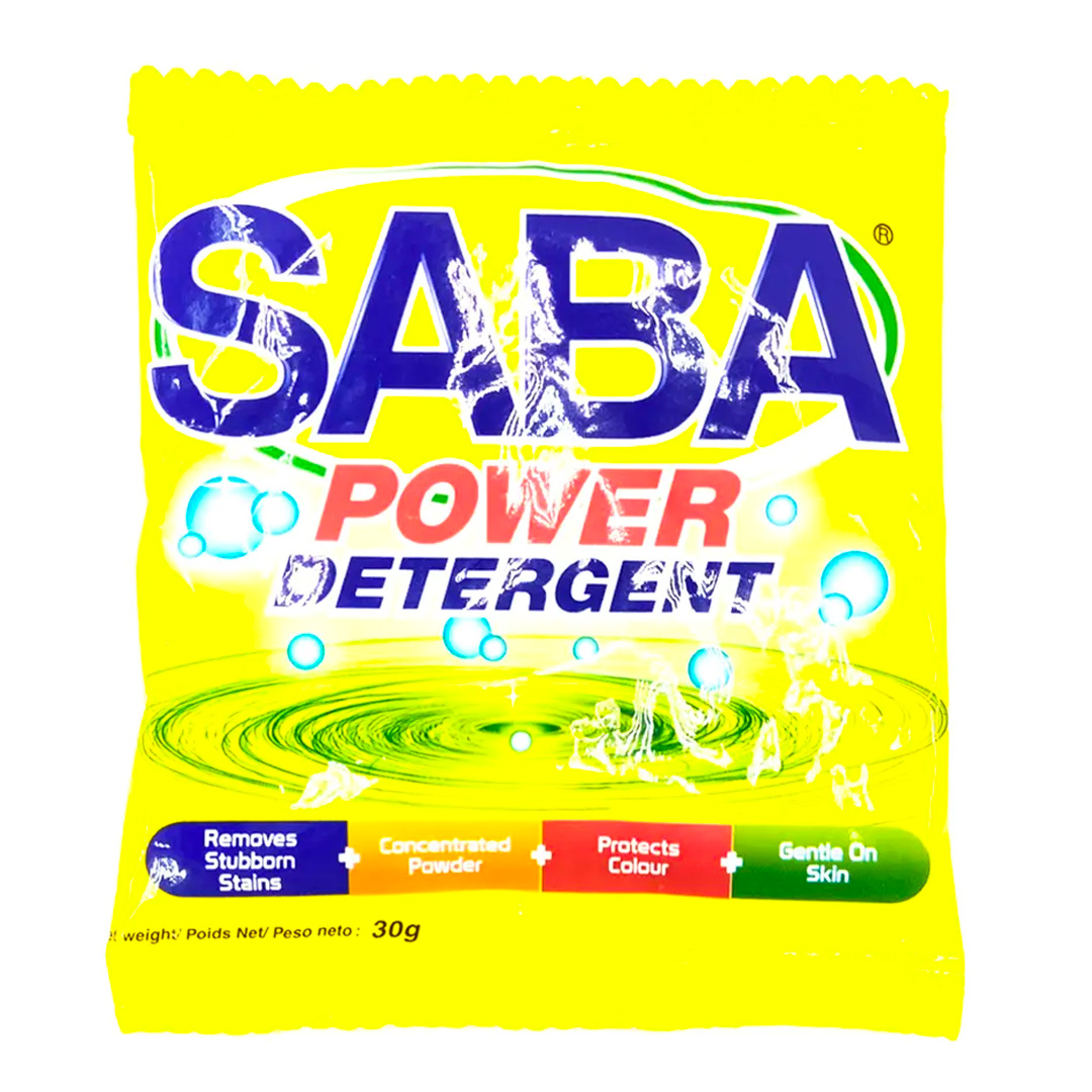 Saba Power Washing Powder Detergent – 30g (150 Pack) | Powerful & Convenient Laundry Solution
