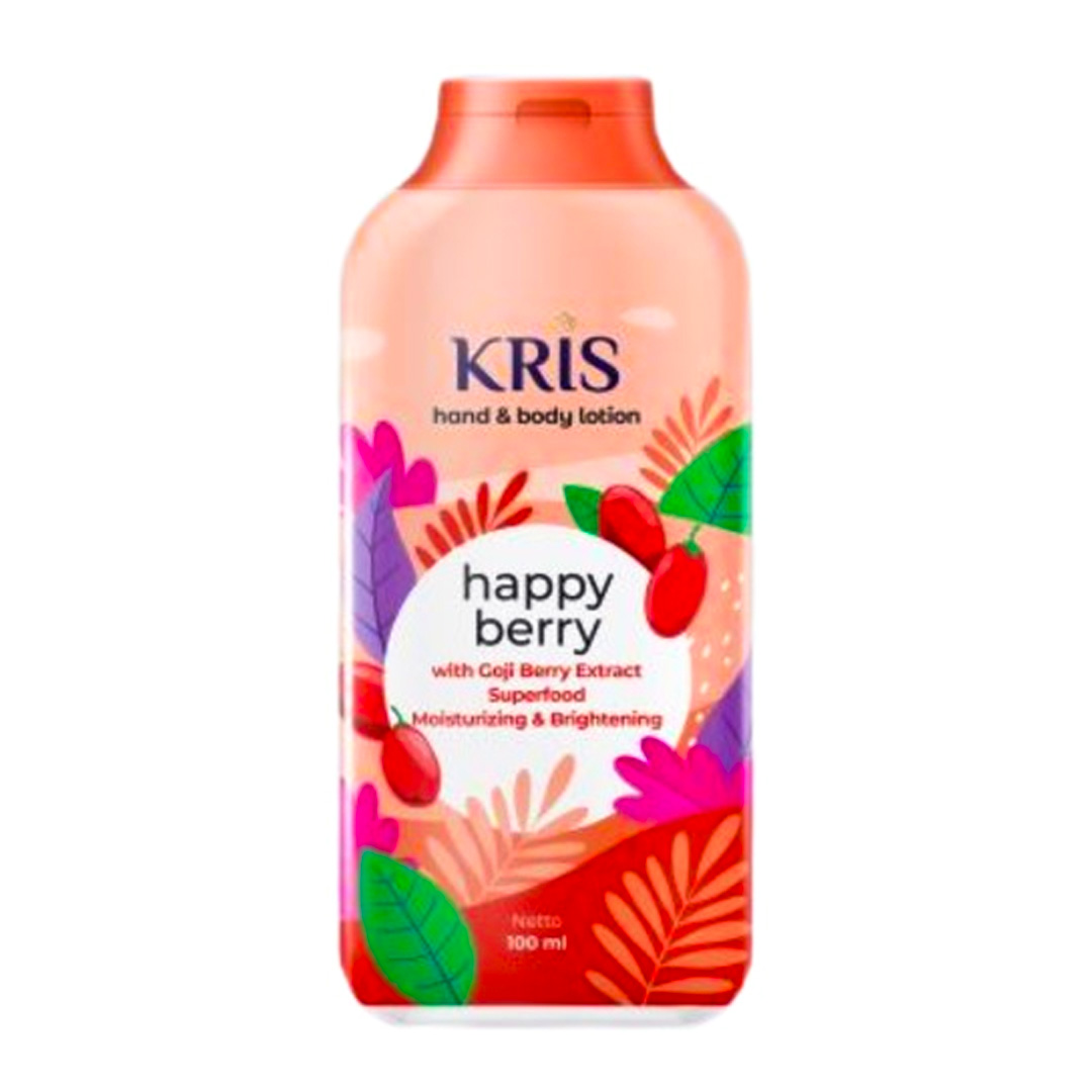 Kris Hand & Body Lotion Superfood Happy Berry – 100ml (48 Pack) | Berry-Licious Skincare for All-Day Radiance