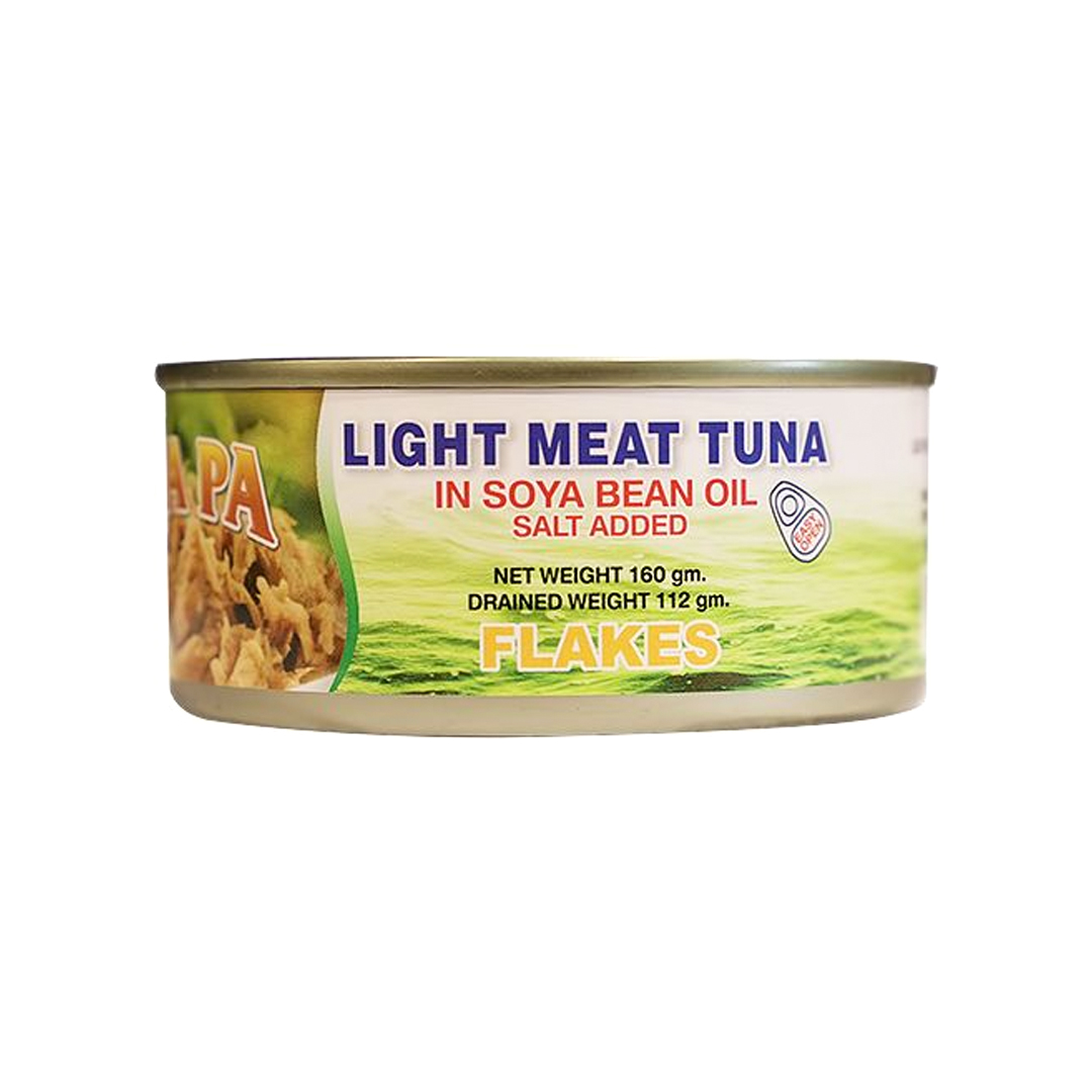 Ena Pa Light Meat Tuna in Soya Oil Flakes – 160g (24 Pack) | Tender, Flavorful & Ready-to-Use