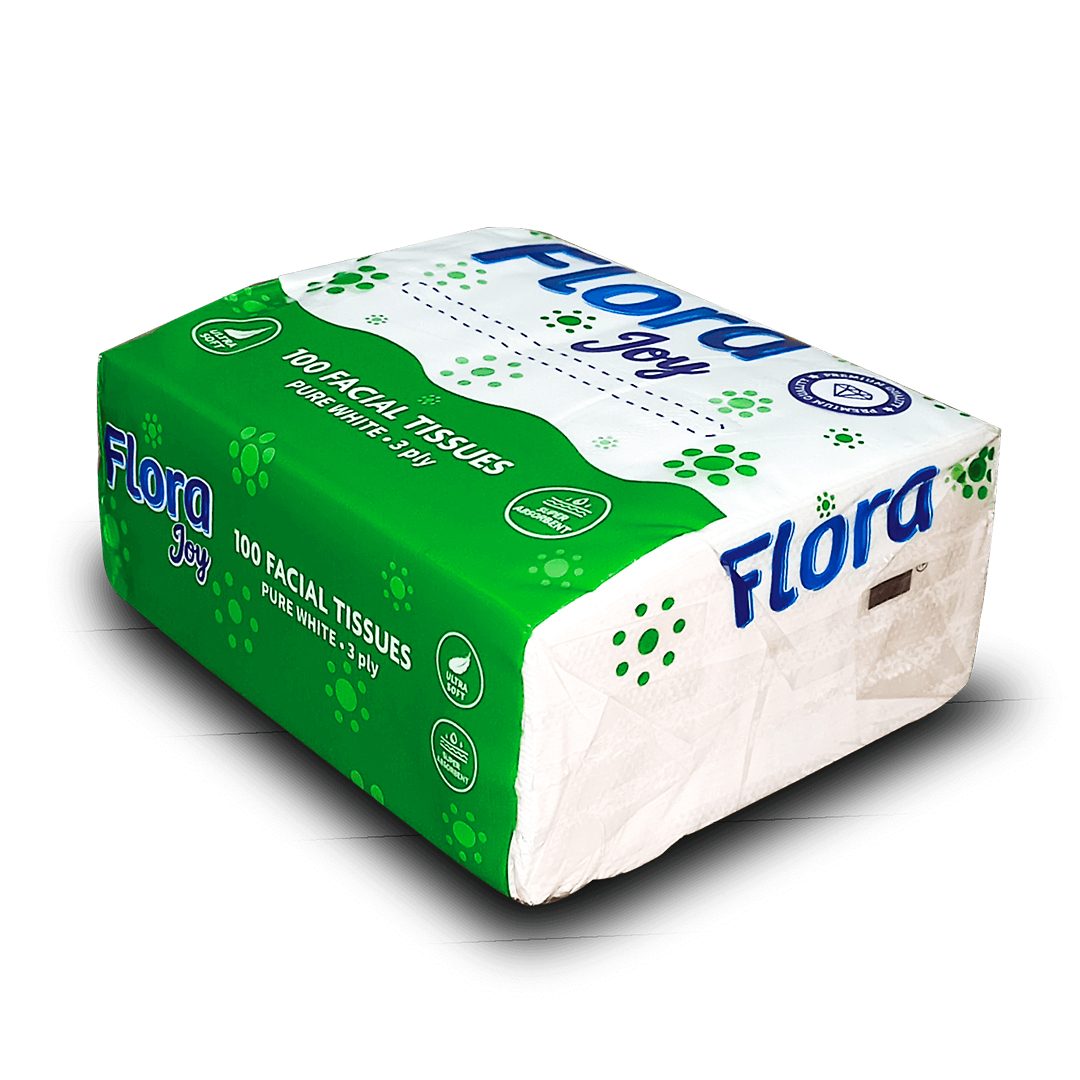 Flora Joy Mini Disposable Handkerchief – 3PLY (50 Pack) | Compact, Soft & Hygienic
