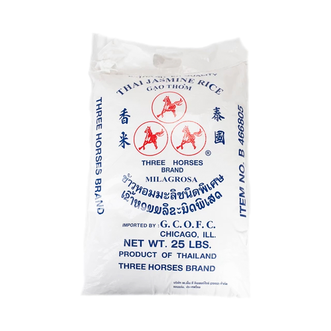 Three Horses Thai Rice 5% Broken – 45kg (1 Pack) | Bulk Premium Thai Rice for Home & Business
