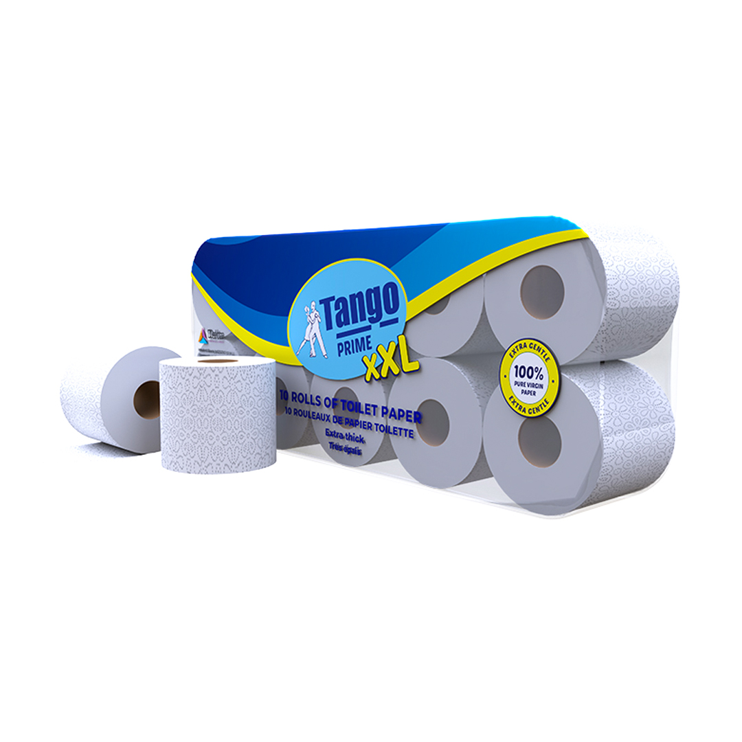 Tango Prime Unwrapped Toilet Roll 3 Ply – XXL (70 Pack) | Soft, Strong & Long-Lasting Supply