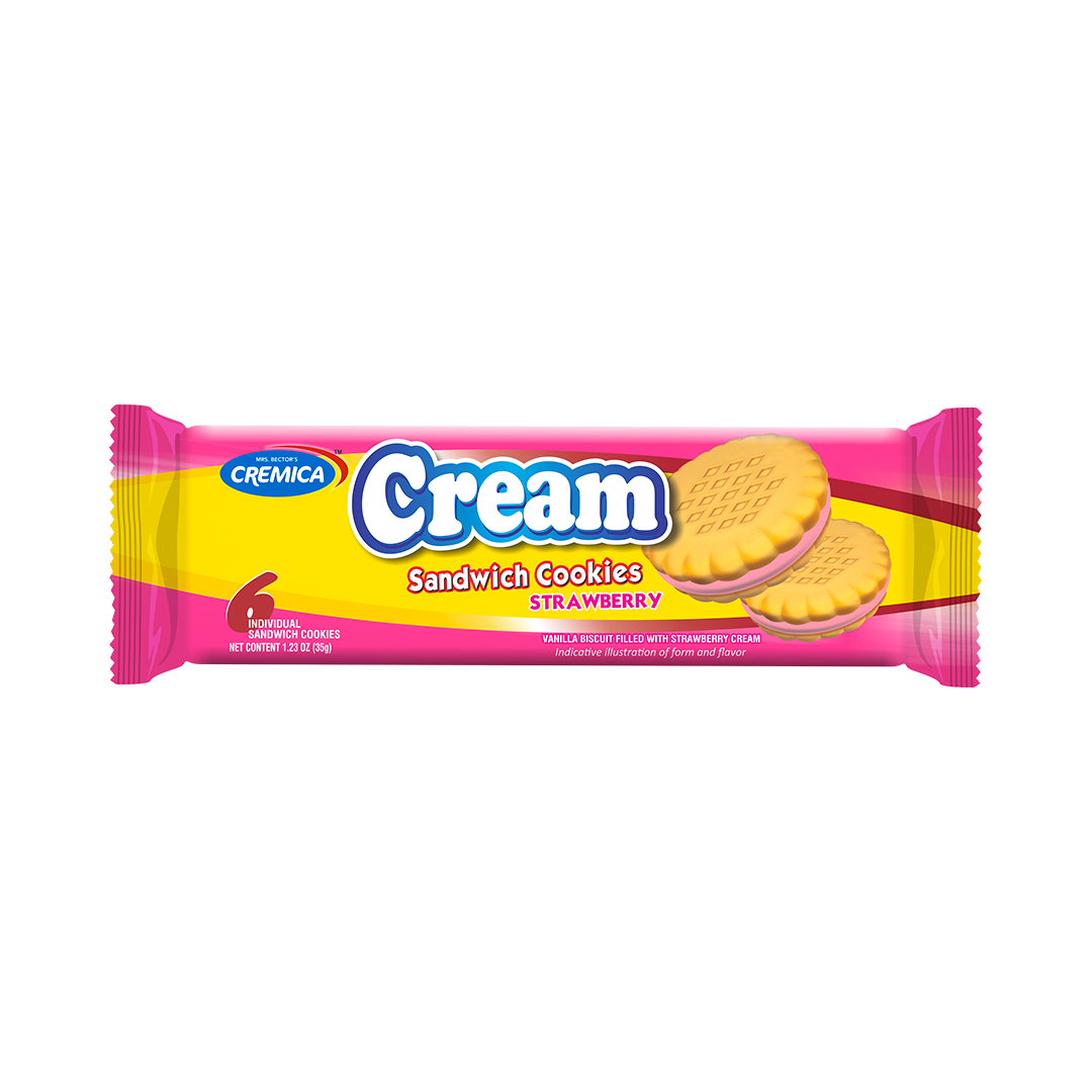 Cremica Cream Sandwich Strawberry – 35g (96 Pack) | Fruity, Creamy & Delightfully Strawberry