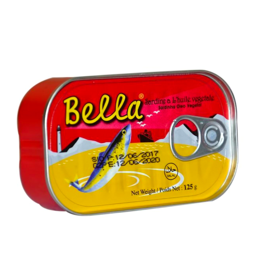 Bella Sardine in Vegetable Oil – 125g (50 Pack) | Nutritious & Convenient Seafood