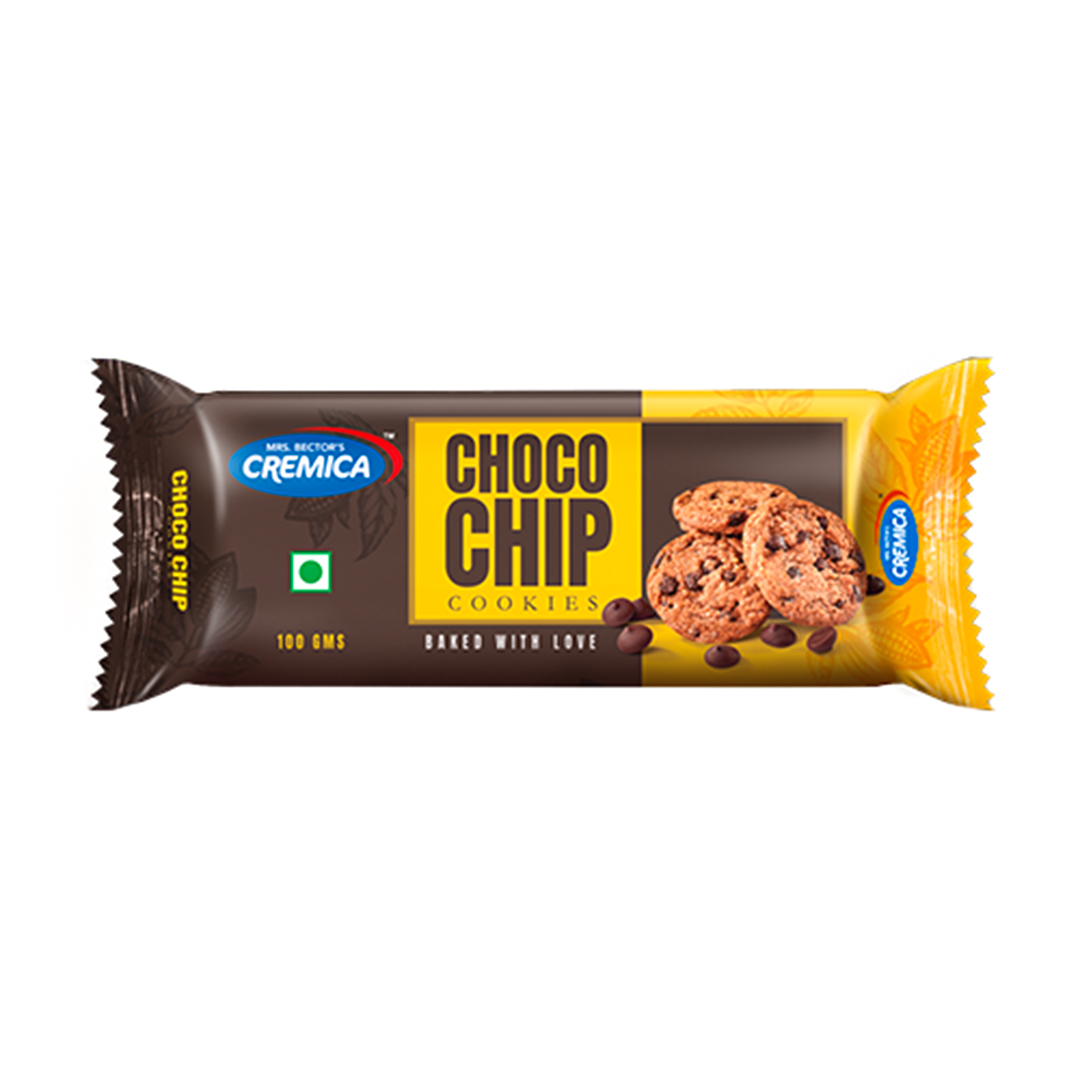 Cremica Choco Chips Cookies – 100g (48 Pack) | Crunchy & Chocolatey Delight