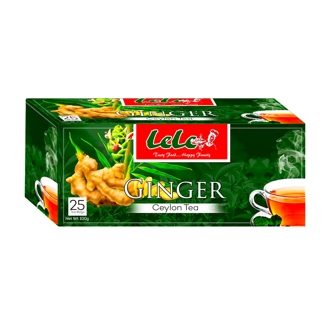 Lele Tea Ginger – 25 x 1.5g (12 Pack) | Invigorating & Soothing Ginger Tea
