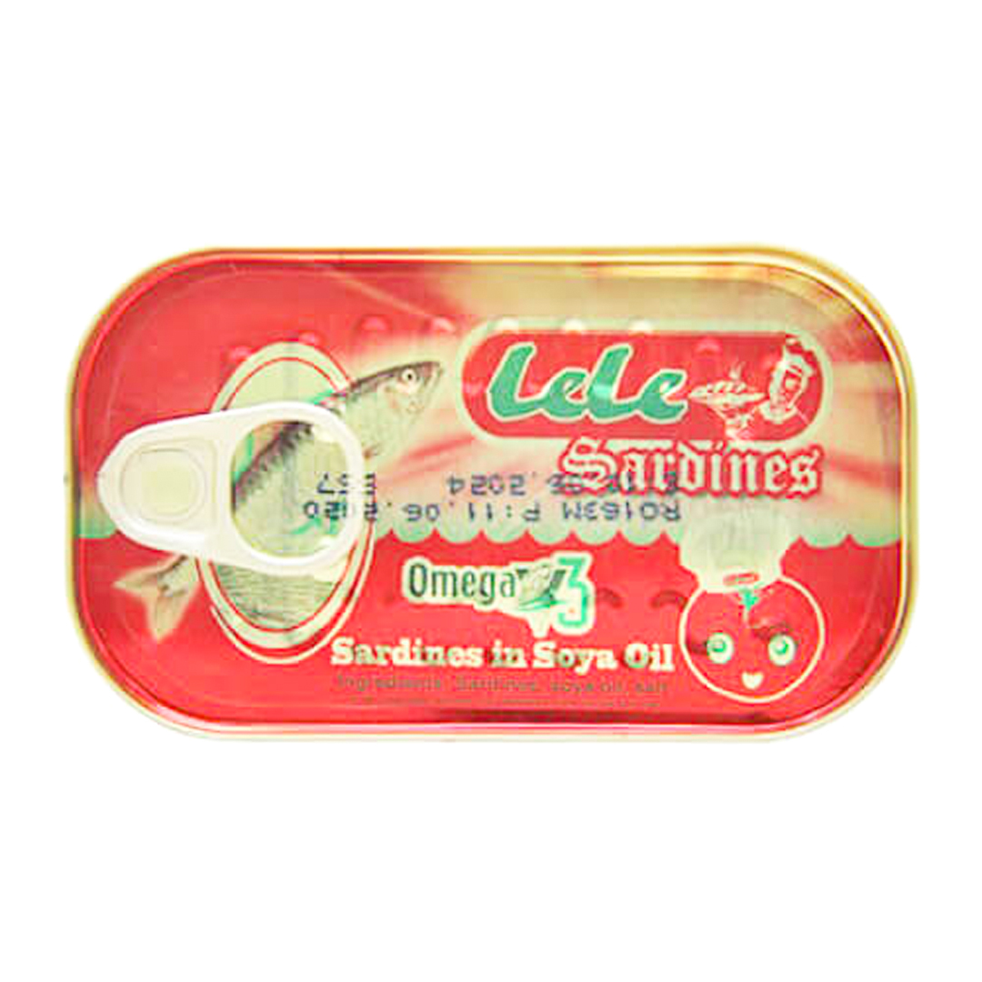 Lele Sardines in Soya Bean Oil – 125g (50 Pack) | Fresh & Flavorful