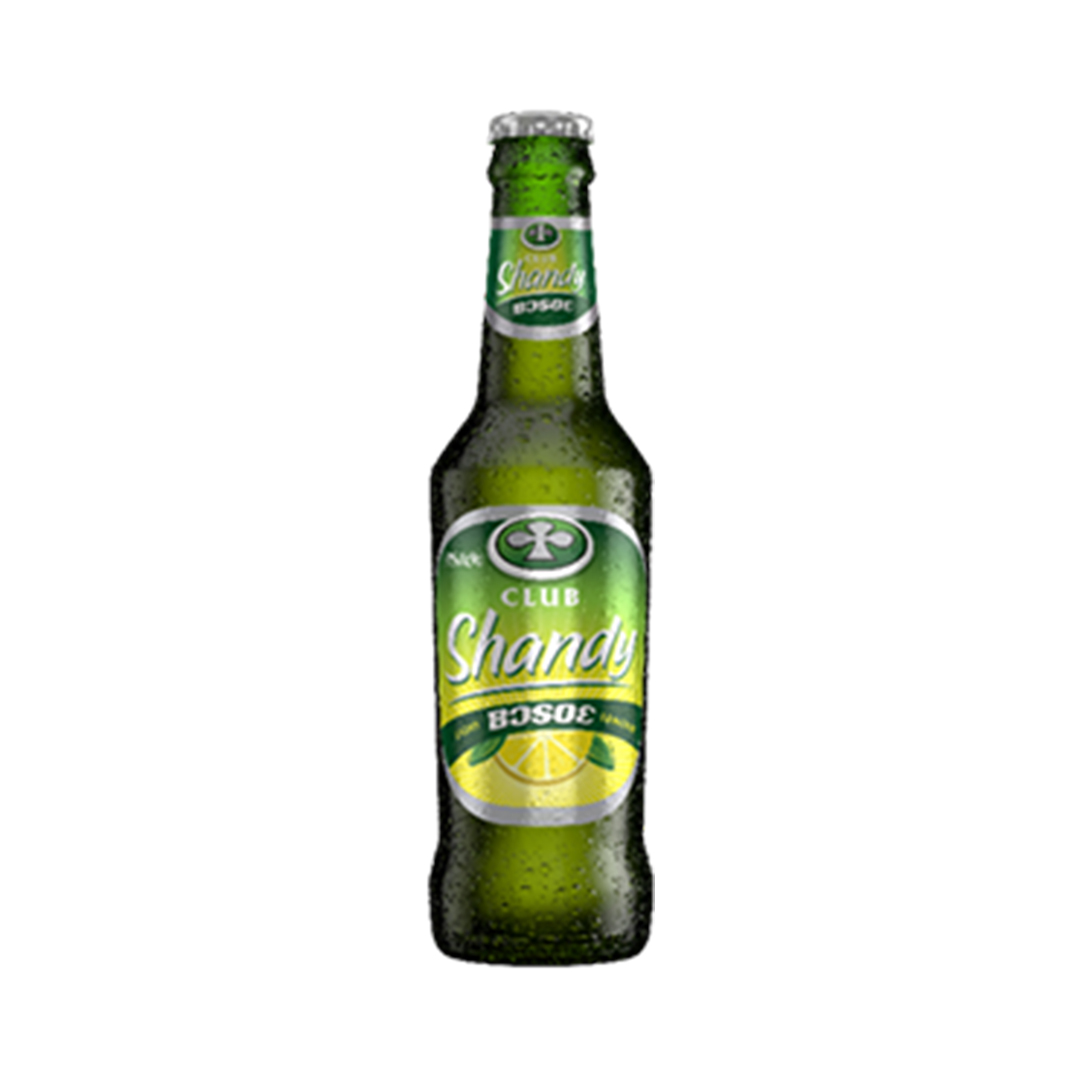 Club Beer Shandy Bosoe – 330ml Bottle (24 Pack) | Refreshing Blend of Beer & Lemonade