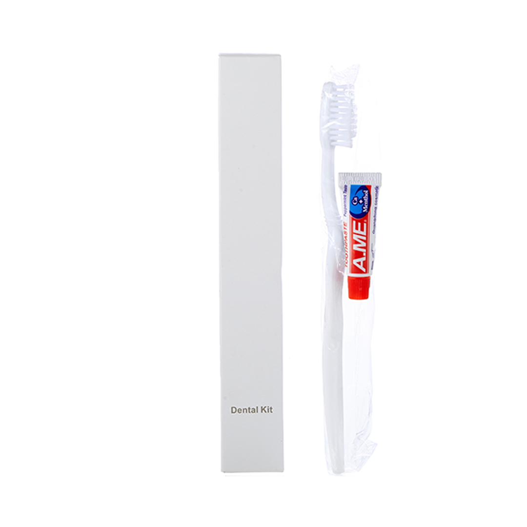 Dental Kit Toothbrush and A.ME Toothpaste – 50 Pack | Eco-Friendly, Essential, and Guest-Approved